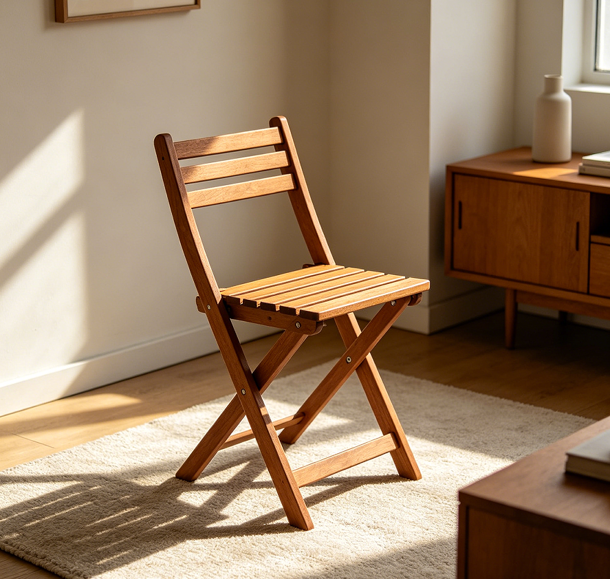 Folding Wooden Dining Chair for Occasional Use